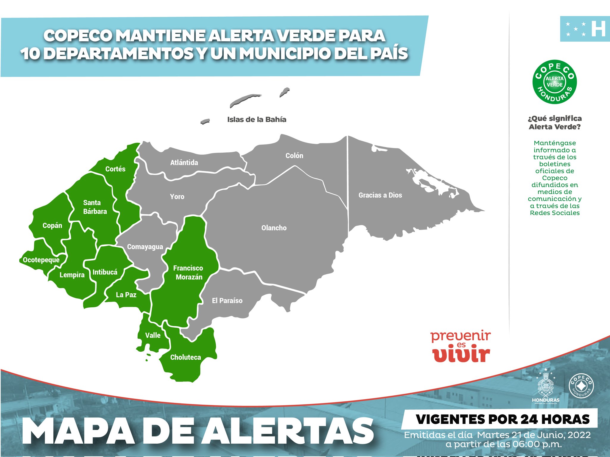 Copeco Mantiene Alerta Verde En Departamentos Del Pa S Hch Tv