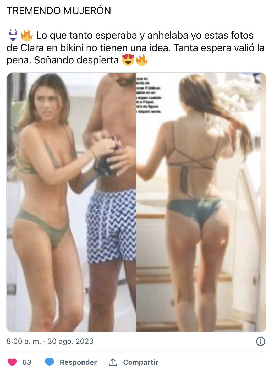 Clara Ch A Presume Cuerpazo En Bikini Y Disfruta Del Mar Junto A Gerard