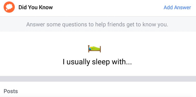 La sección de Facebook con la pregunta polémica sobre dormir
