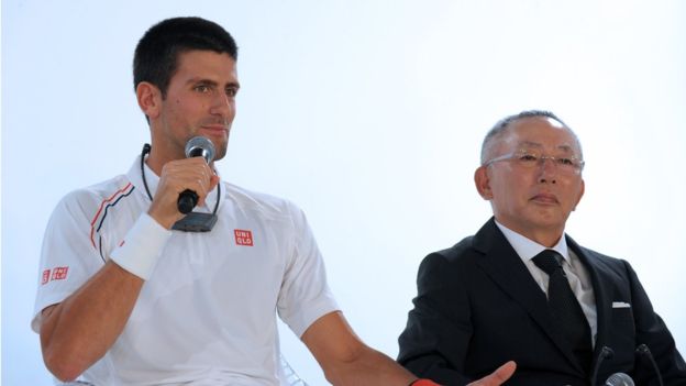 Tadashi Yanai y Novak Djokovic