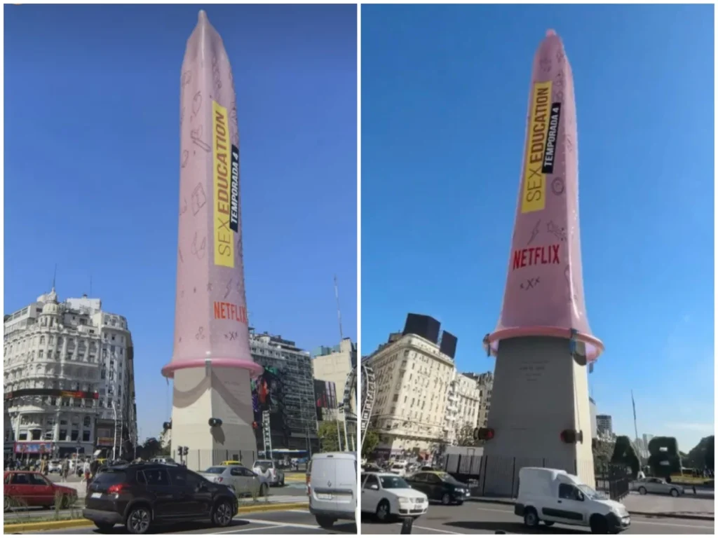 Argentina Colocan Preservativo Gigante Al Obelisco Para Promocionar Nueva Temporada De ‘sex 4137