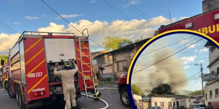 Vivienda fue presa de las llamas en capitalino barrio Villa Adela