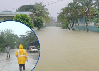 ¡Bajo la lluvia! Viviendas anegadas y familias albergadas en Tela, La Ceiba y otros municipios de la costa norte