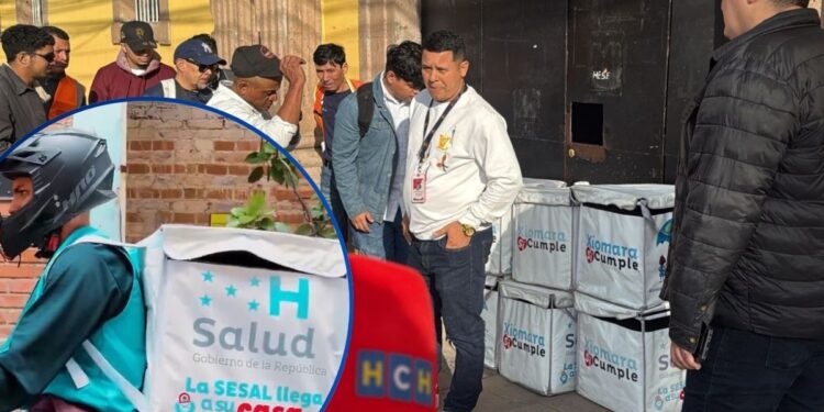 ¡Plantón! “Deliverys” exigen al gobierno L 2 millones pendientes por entrega de medicamentos