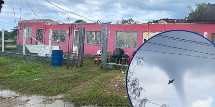 ¡Tremendo susto y pérdidas! “Tornado” arranca techo a varias viviendas en Puerto Cortés