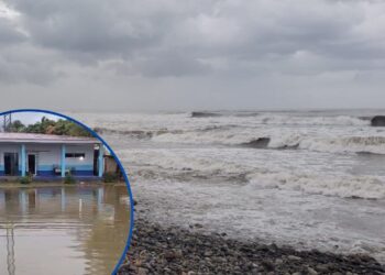 Zonas anegadas por persistentes lluvias y alto oleaje deja frente frío en Honduras