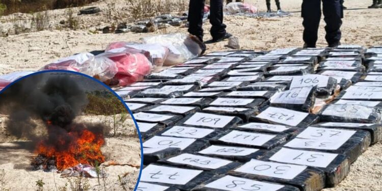 Incineran 140 kilos de cocaína decomisados en dos operaciones