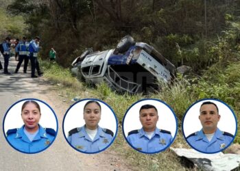 ¡Luto policial! Identificados los cuatro elementos que perdieron la vida en Lempira