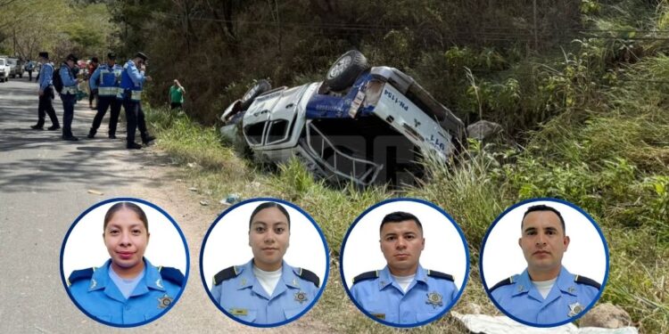 ¡Luto policial! Identificados los cuatro elementos que perdieron la vida en Lempira
