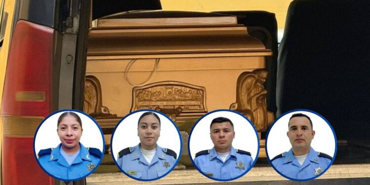 ¡Pesar! Hacia Lempira y Comayagua trasladan restos de los policías víctimas de accidente vial