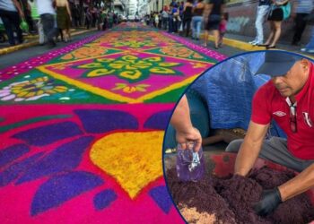 ¡Color, arte y tradición! Listo el aserrín que dará vida a las Alfombras de Semana Santa en TGU