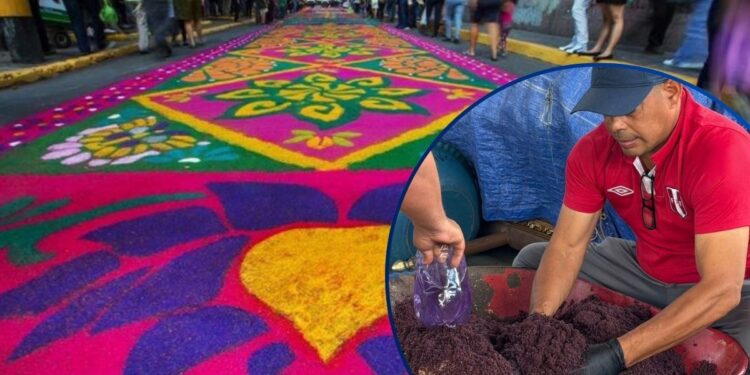 ¡Color, arte y tradición! Listo el aserrín que dará vida a las Alfombras de Semana Santa en TGU