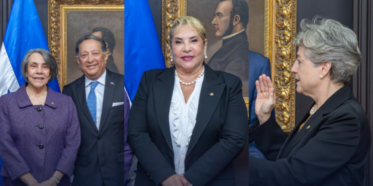 Canciller Mireya Agüero juramenta a Embajadores de Honduras en El Salvador, Perú y México