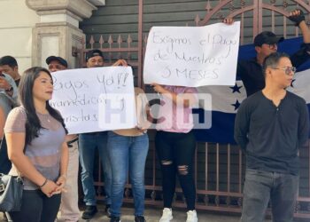 ¡Protesta! Exempleados del 911 reclaman a Sefin tres meses de pago adeudado