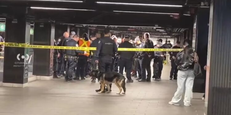 Tres apuñalados y un sospechoso abatido por agentes en el metro de Nueva York, según la Policía