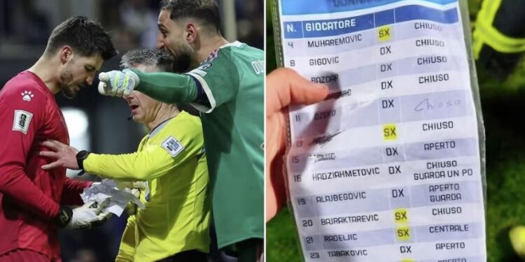 Un recogebalones le robó la “chepia” a Donnarumma y por eso no adivinó hacia dónde pateaban los penaleros de Bosnia