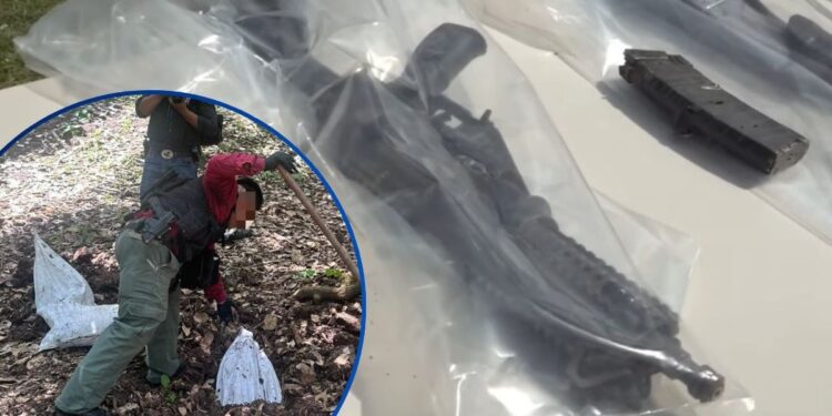 ¡Junto a otras armas! Enterrado hallan fusil de militar abatido por criminales en Yoro