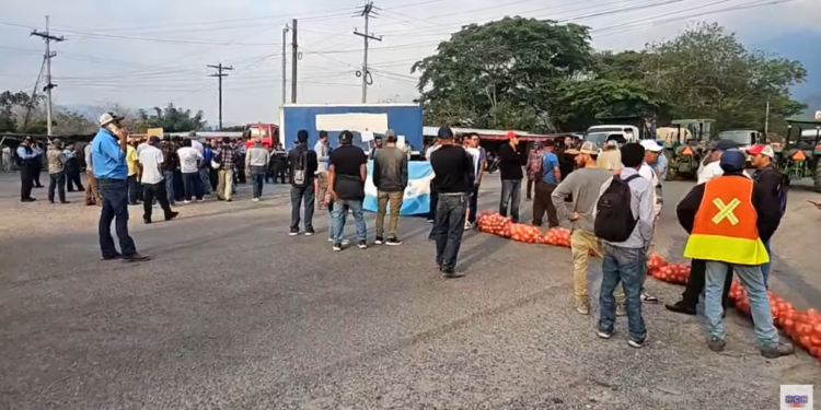¡Con sacos del producto! Cebolleros bloquean carretera en El Zamorano exigiendo un alto a las importaciones