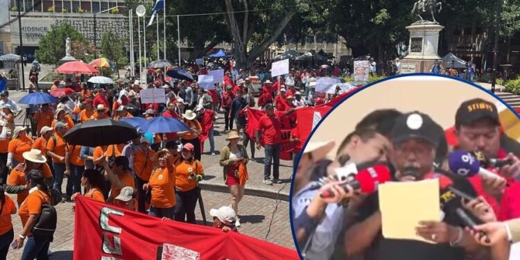 ¡Hartos e indignados! Obreros exigen la CICIH y revientan contra el colapsado IHSS este 1 de mayo