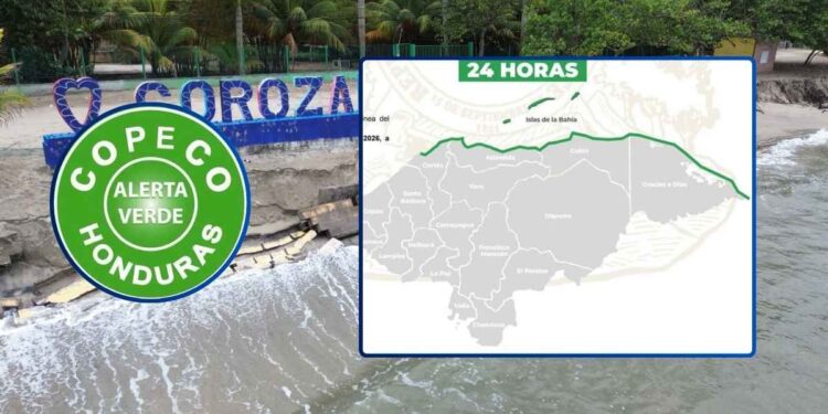 ¡Por oleaje alterado! Extienden por 24 horas más la Alerta Verde en costa del litoral Caribe e Islas de la Bahía