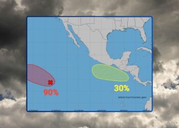 Copeco vigila sistema de baja presión con 30% de probabilidad de desarrollo ciclónico en 7 días