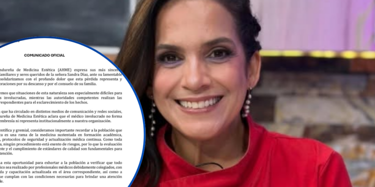 Médico que atendió a la chef Sandra Isabel Díaz no pertenece a la Asociación Hondureña de Medicina Estética