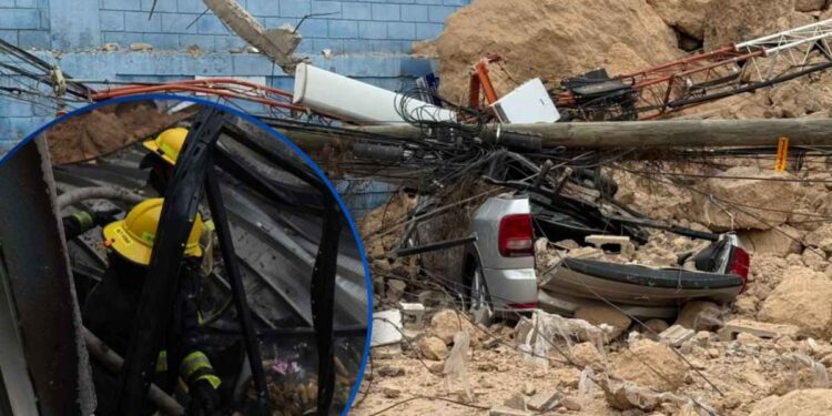 ¡Angustiosa búsqueda! En medio de la destrucción, bomberos tratan de encontrar sobrevivientes al derrumbe del cerro
