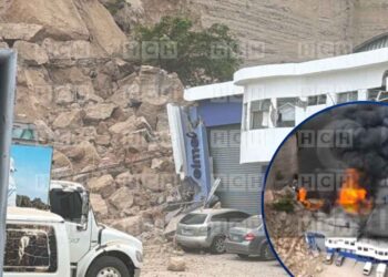 ¡Desastre! Se derrumba cerro destruyendo bodegas y provocando incendio en complejo del Anillo Periférico; se teme que haya personas soterradas