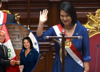 El presidente Nasry Asfura, acompaña la toma de posesión de Keiko Fujimori en Perú