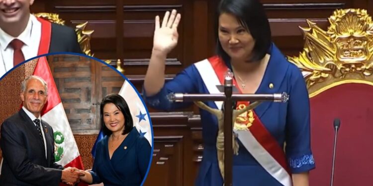 El presidente Nasry Asfura, acompaña la toma de posesión de Keiko Fujimori en Perú