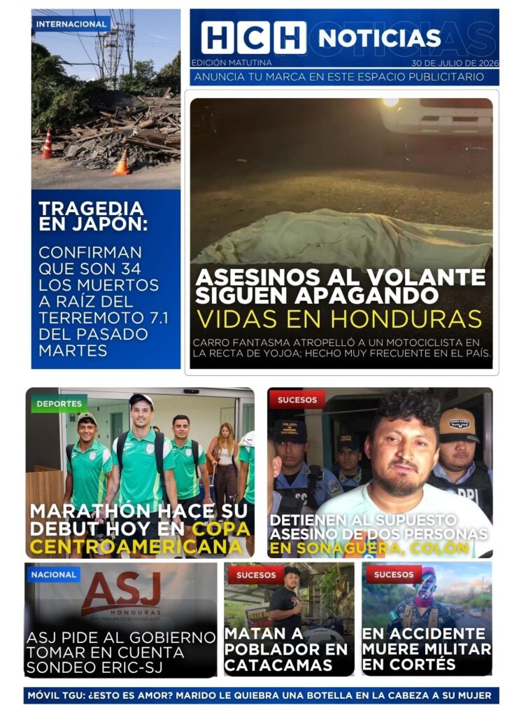 Portada HCH jueves 30 de julio 2026 edición matutina