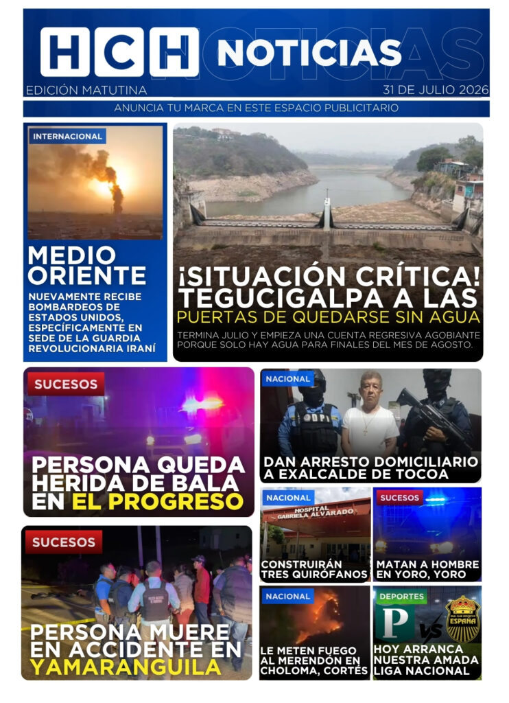 Portada HCH viernes 31 de julio 2026 Edición Matutina