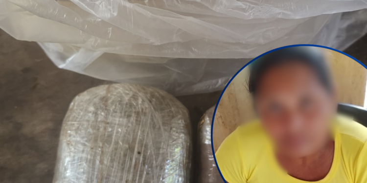 Policía Nacional captura a una mujer por supuesto tráfico de drogas en El Triunfo, Choluteca