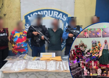 Operativo en Yoro deja capturas de “Los Kiwis” y el hallazgo de droga, armas y un altar de la Santa Muerte