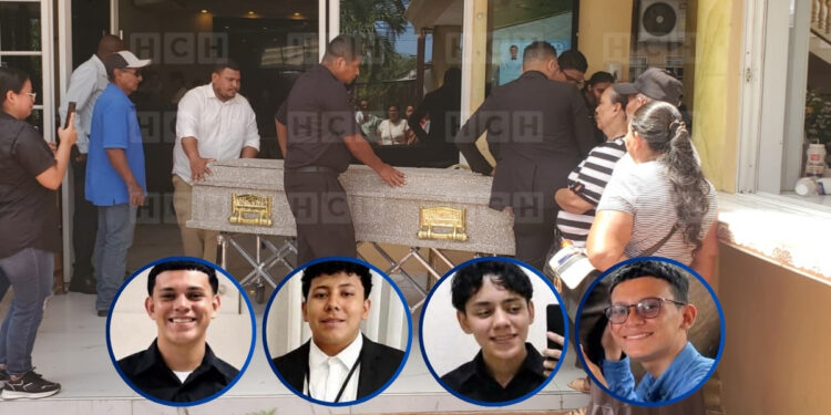 ¡Dolor e impotencia! Con exigencia de justicia, dan último adiós a los cuatro primos en La Ceiba