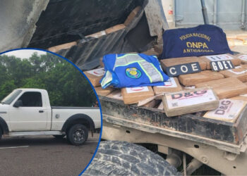 ¡Golpe al narco! Hallan 90 kilos de cocaína caleteados dentro de pickup en Potrerillos