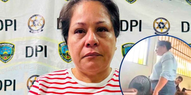 ¡Le salió cara la disciplina! Llorando y enchachada, terminó “la profe del video” que agredió a alumnas en Yoro