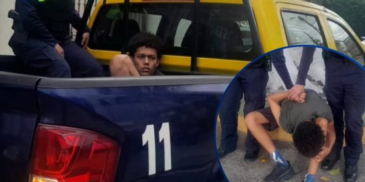 ¡Poshito! Asaltante quedó triste en la patrulla tras ser capturado con celular robado