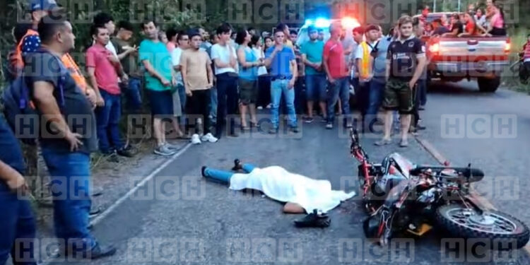 Joven motociclista muere en accidente de tránsito en carretera de Santa Bárbara a San Pedro Sula
