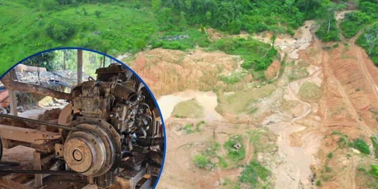 MP destruye maquinaria utilizada en minería ilegal en la Biosfera del Río Plátano