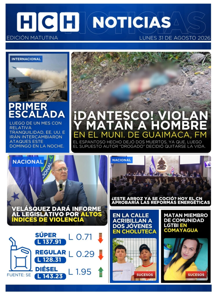 Portada HCH lunes 31 de agosto 2026 Edición Matutina
