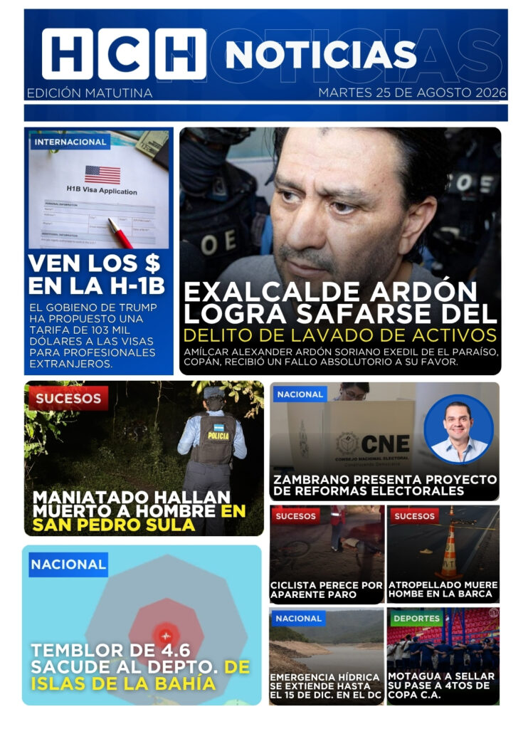 Portada HCH martes 25 de agosto Edición Matutina