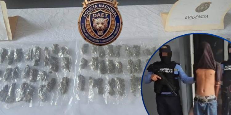¡Cae menor de la MS-13 en Choloma! Le decomisan 127 envoltorios de supuesta droga