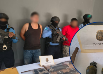 ¡Golpe a la MS-13! DAET captura a dos presuntos sicarios y decomisa arsenal de guerra en Yoro