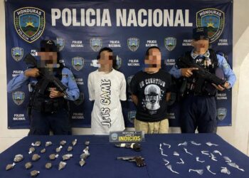 Capturan a “El Flaco” y “Chucky”, presuntos miembros de la Pandilla 18, con armas de fuego y drogas