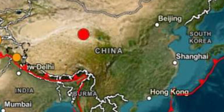Sismo de magnitud preliminar entre 5.6 y 5.9 sacude Qinghai, China