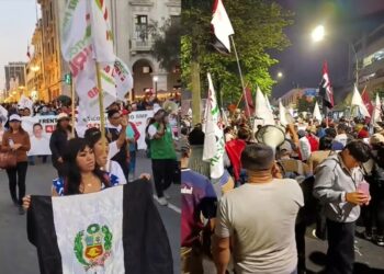 Colectivos de izquierda protestan en Lima contra la visita de Marco Rubio a Perú