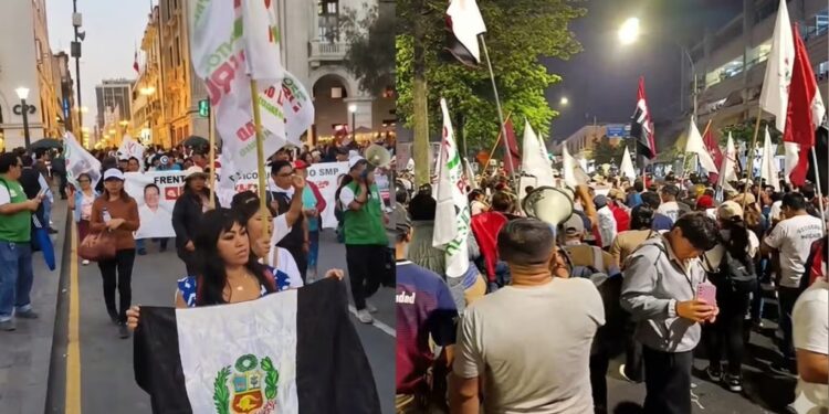 Colectivos de izquierda protestan en Lima contra la visita de Marco Rubio a Perú