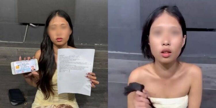 Una mujer es grabada mientras le rapan la cabeza por no pagar su cuenta en un bar de Bangkok