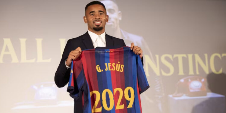 Gabriel Jesus es presentado por el Barcelona